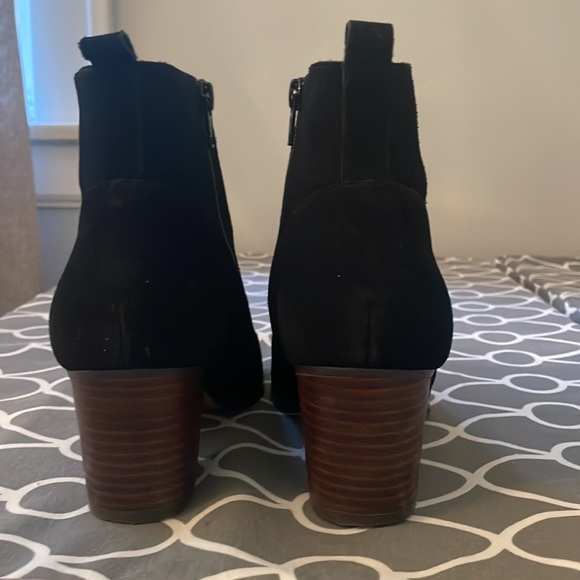 Genuine suede booties are in good condition. - Picture 3 of 4